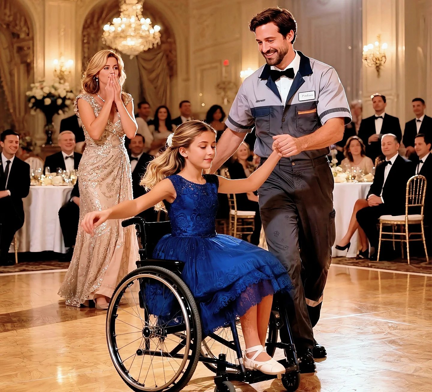 Single Dad Janitor Dances With a Disabled Girl, Not Knowing Her Wealthy Mother Is Standing Right There