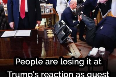 People are losing it at Trump’s reaction as guest collapses in the Oval Office during press conference