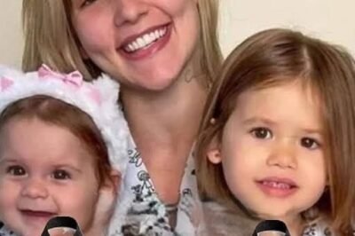 Young woman puts both daughters inside the fir… See more