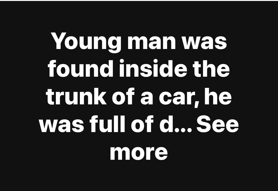 Young man was found inside the tr