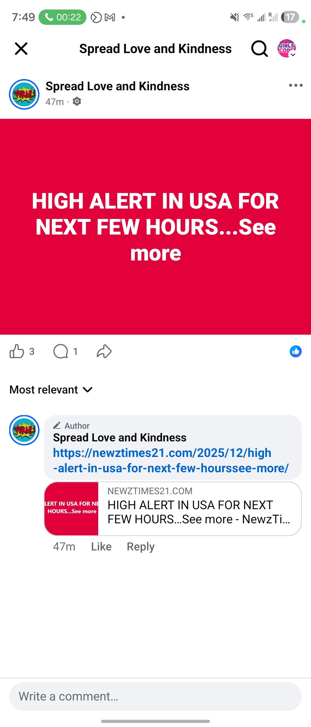 HIGH ALERT IN USA FOR NEXT FEW HOURS…See more