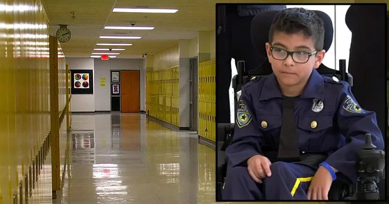 Bullies Dump 3rd Grader Out Of His Wheelchair For Dressing Like Cop