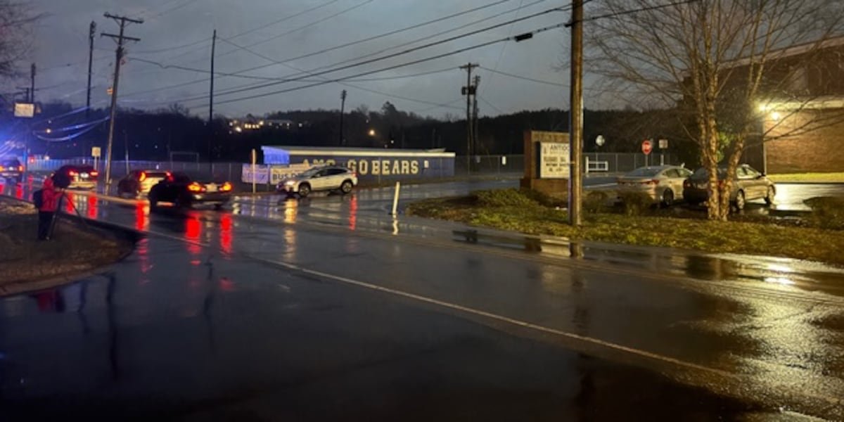 Pickup truck pulling trailer crashes into utility pole near Antioch Middle School during storm
