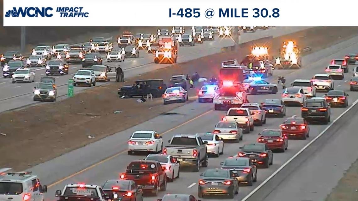 Crash on I-485 impacting traffic in northeast Charlotte
