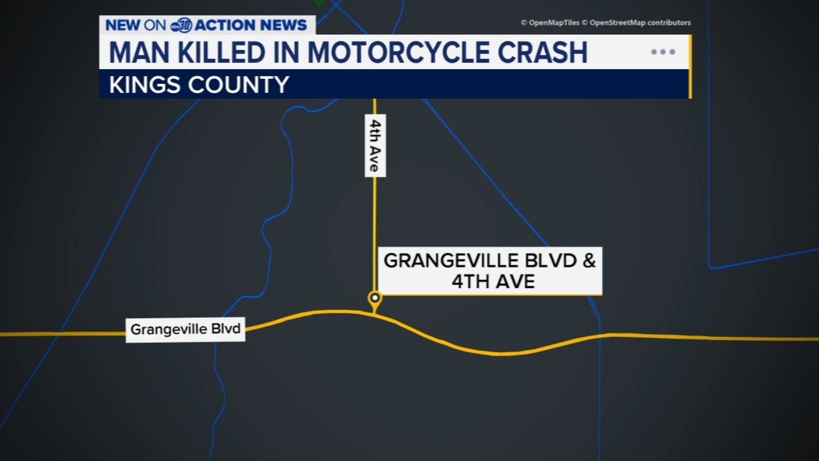 Motorcyclist killed in crash in Kings County, CHP says